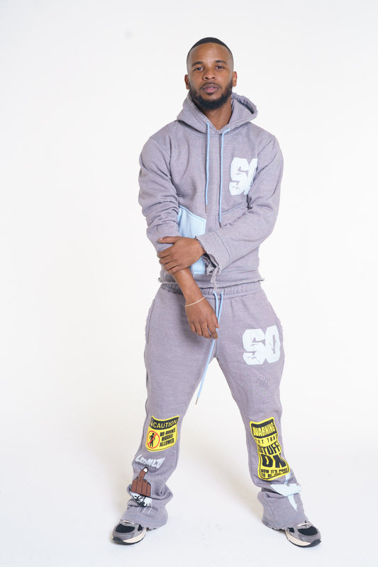 Mens SO Gray & Blue "Caution" Set
