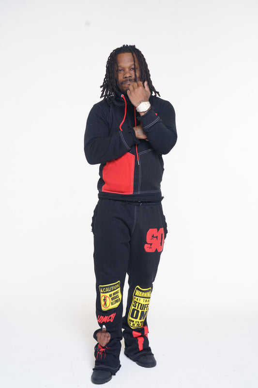 Mens SO Black & Red "Caution" Set