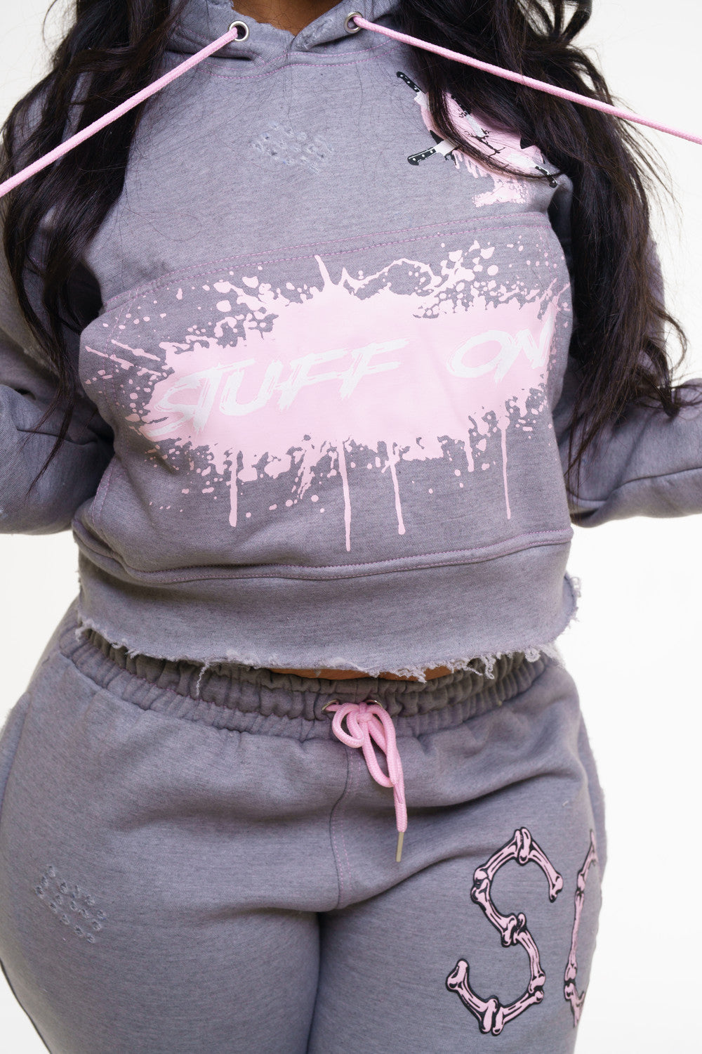 Women's SO Gray & Pink "Hearts" Set