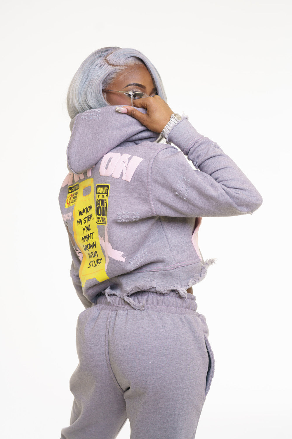 Women's SO Pink & Gray "Caution" Set