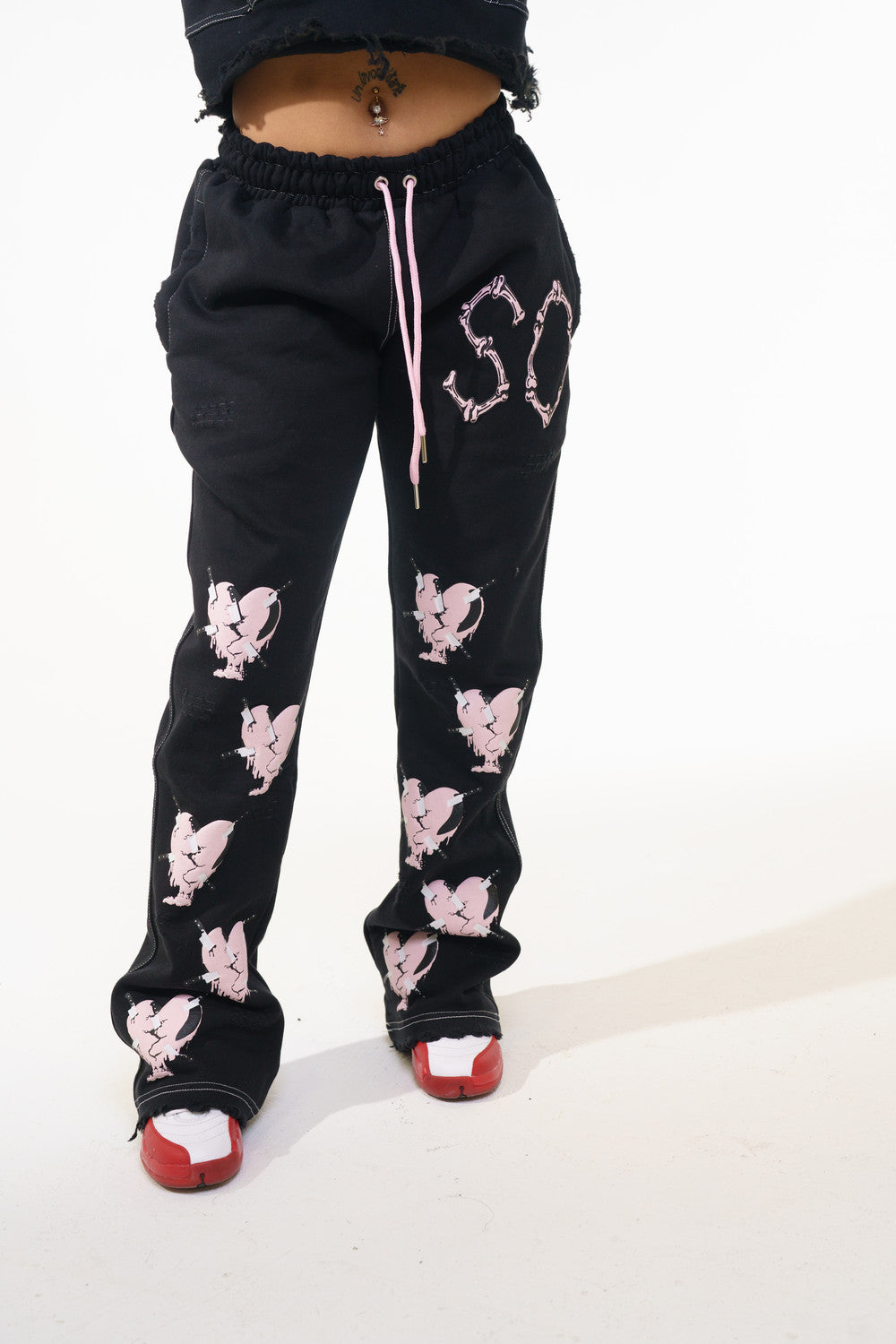 Women's SO Black & Pink "Hearts" Set